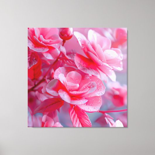 Raindrop Blush Pink Blossom Canvas Afdruk (Voorkant)