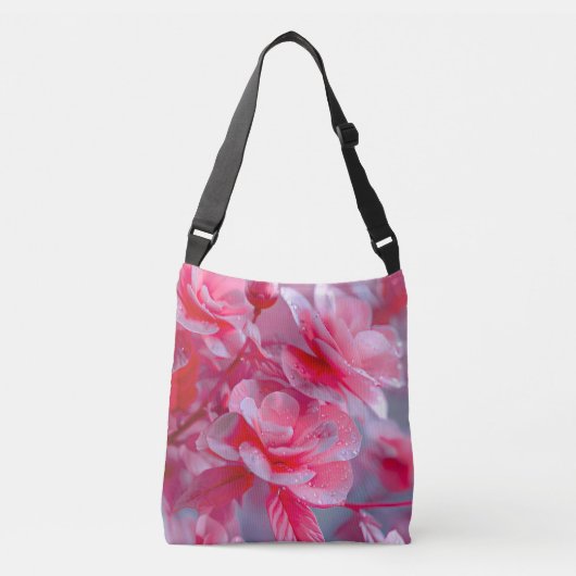 Raindrop Blush Pink Blossom Crossbody Tas (Voorkant)