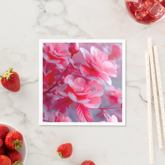 Raindrop Blush Pink Blossom Servet (Insitu)