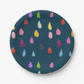 Raindrop boho kleurig creatief papieren bordje (Voorkant)
