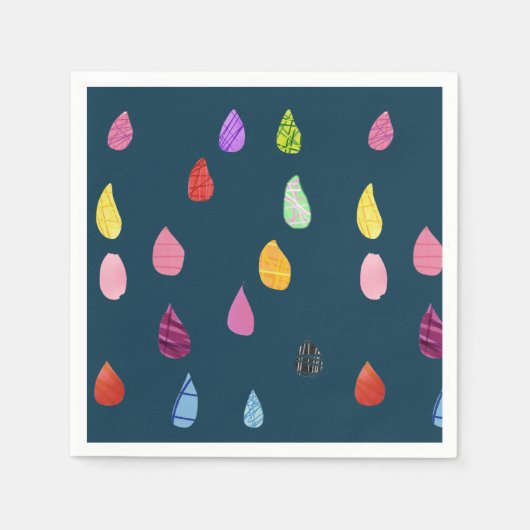 Raindrop boho kleurig creatief servet (Voorkant)