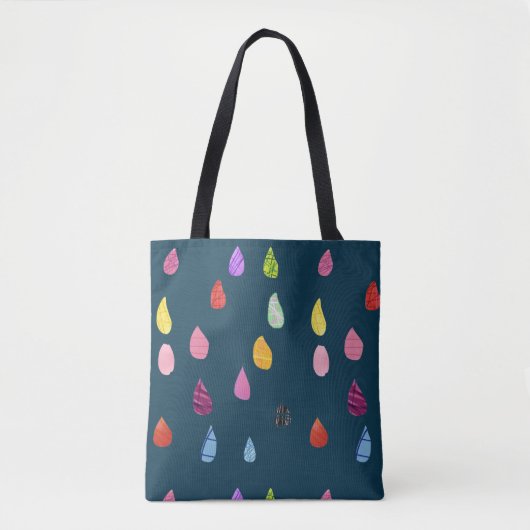 Raindrop boho kleurig creatief tote bag (Voorkant)
