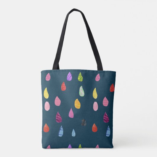 Raindrop boho kleurig creatief tote bag (Achterkant)