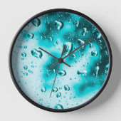 Raindrop Clock - Blauwgroen gezicht (Voorkant)