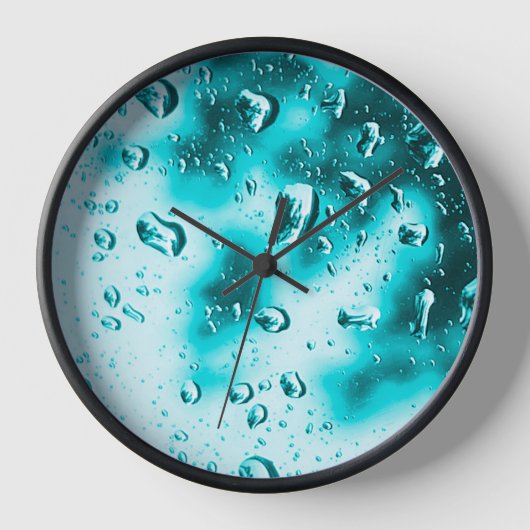 Raindrop Clock - Blauwgroen gezicht (Voorkant)