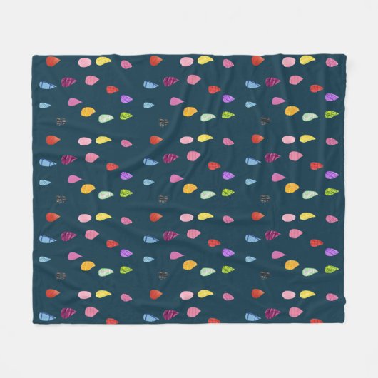 Raindrop, collage, thema funky kleuren fleece deken (Voorkant (Horizontaal))