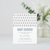 Raindrop Dusty Blue Grey Waterverf Baby shower in (Staand voorkant)