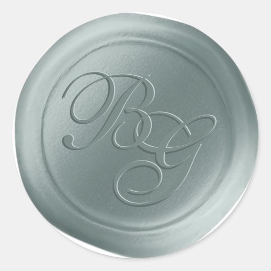 Raindrop Green Double Monogram Wax Seal Stickers (Voorkant)