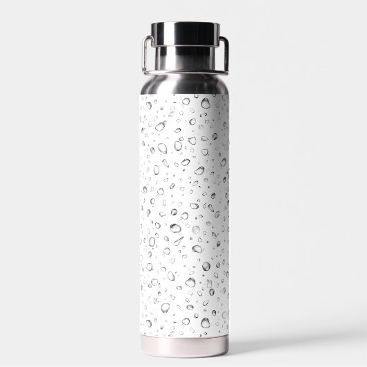 Raindrop-ontwerp op wit waterfles (Achterkant)