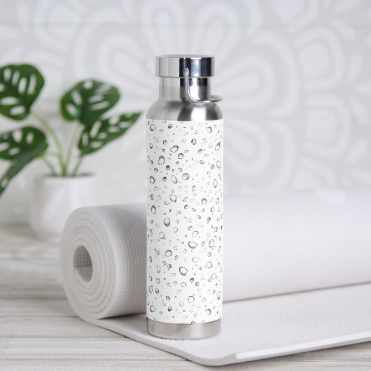 Raindrop-ontwerp op wit waterfles (Yoga)