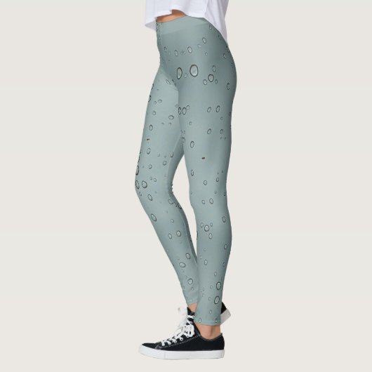 Raindrop Pattern Gray Natuur Foto Water Droplet Leggings (Links)