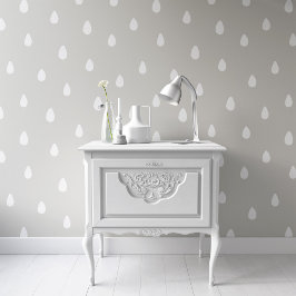 Raindrop Pattern Sage Green Wallpaper voor kinderd Behang