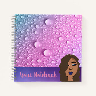 Raindrop Pink And Purple Square Shaped Notebook Notitieboek
