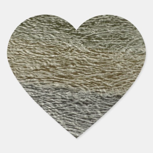 Raindrop Ripples Abstracte Natuur Fotografie Hart Sticker (Voorkant)