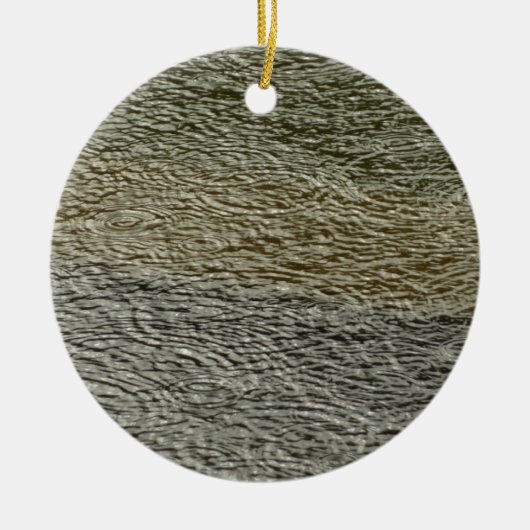 Raindrop Ripples Abstracte Natuur Fotografie Keramisch Ornament (Voorkant)