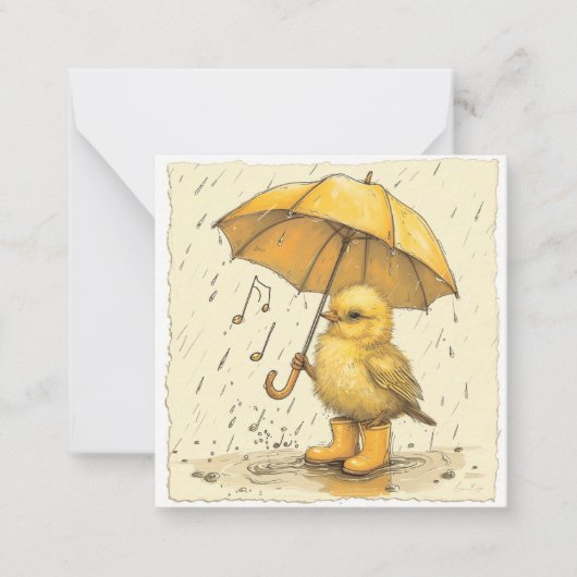 Raindrop Ritme: Chick Muziek voor je hart Notitiekaartje (Voorkant)