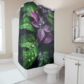 Raindrop Symphony: Vibrant Leaves beroemd gemaakt Douchegordijn (In situ)