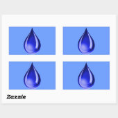 RAINDROP TEARS GRAPHICS LOGO ICON WATER DROPLET RECHTHOEKIGE STICKER (Vel)