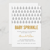 Raindrop Yellow Grey Waterverf Baby Sprinkle Kaart (Voorkant / Achterkant)