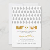 Raindrop Yellow Waterverf Baby shower Neutraal Kaart (Voorkant)