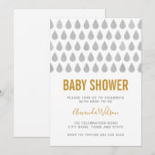 Raindrop Yellow Waterverf Baby shower Neutraal Kaart (Voorkant / Achterkant)