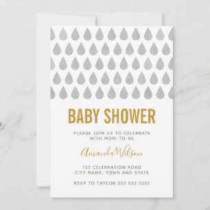 Raindrop Yellow Waterverf Baby shower Neutraal Kaart