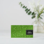 Raindropen, vers, groen visitekaartje (Staand voorkant)