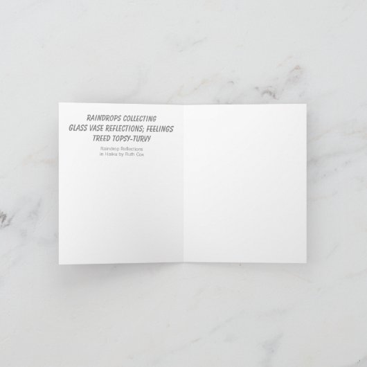 Raindropreflecties in Wenskaart van glas Kaart (Binnen)
