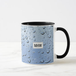 "Raindrops" aangepaste monogram-mokken Mok