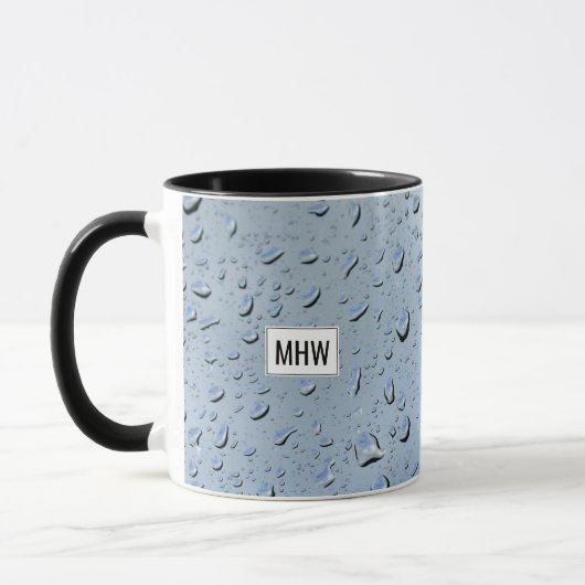 "Raindrops" aangepaste monogram-mokken Mok (Links)