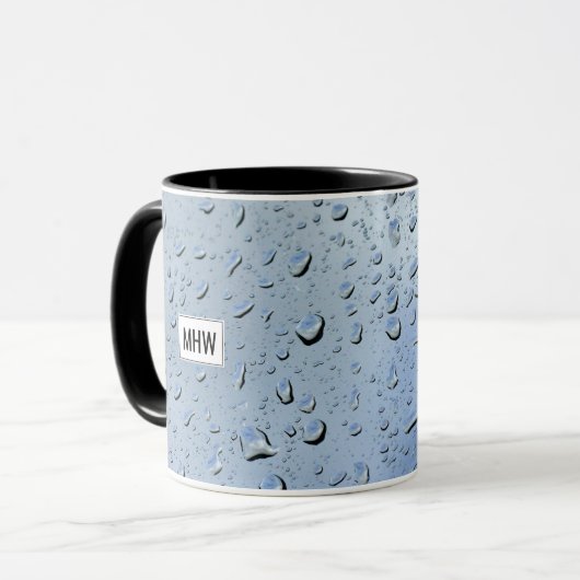 "Raindrops" aangepaste monogram-mokken Mok (Voorkant links)