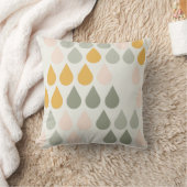Raindrops Afdrukken Roze Sage Green Mustard Kussen (Deken)