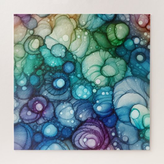 Raindrops Alcohol Ink Legpuzzel (Horizontaal)