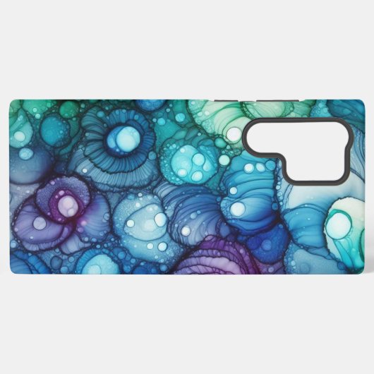 Raindrops Alcohol Ink Samsung Galaxy Hoesje (Achterkant horizontaal)