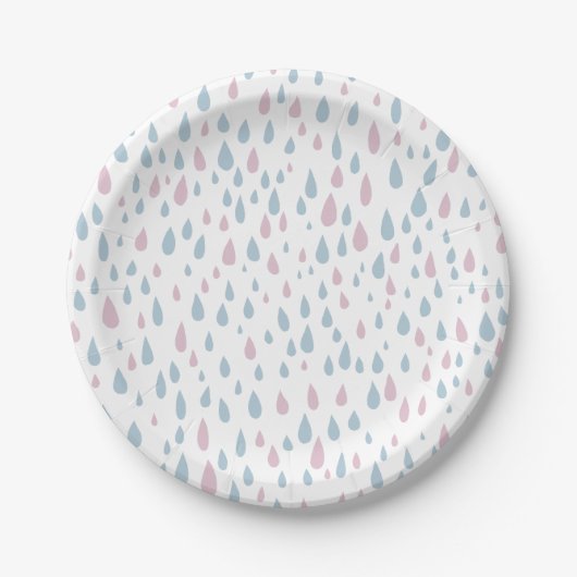 Raindrops-Baby shower Papieren Bordje (Voorkant)