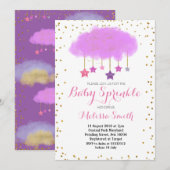 Raindrops Baby Sprinkle Uitnodigingskaart Kaart (Voorkant / Achterkant)