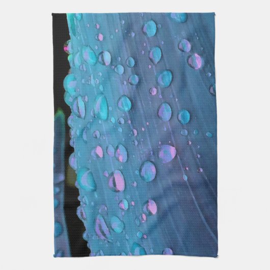 Raindrops Closeup, Spacey Blues Theedoek (Verticaal)