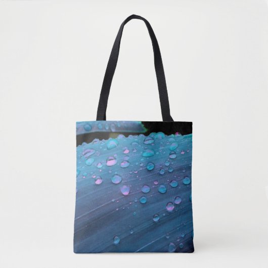 Raindrops Closeup, Spacey Blues Tote Bag (Voorkant)