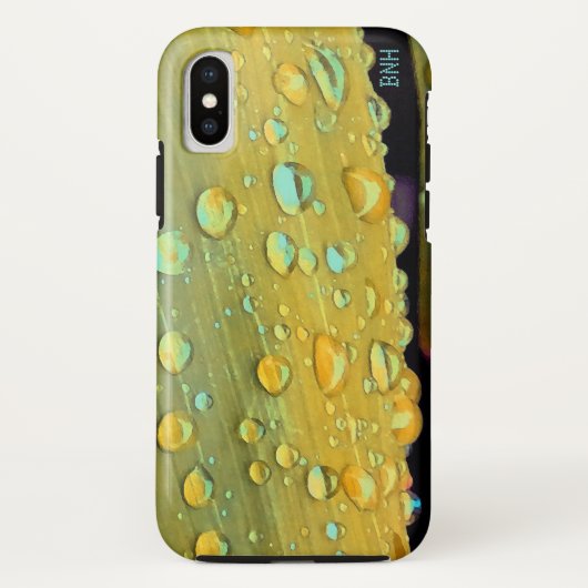Raindrops Closeup, Spacey Mustard Yellow Case-Mate iPhone Case (Achterkant)