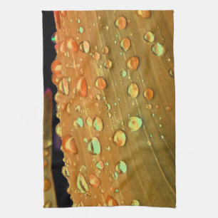 Raindrops Closeup, Spacey Rust Sinaasappel Theedoek