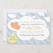 Raindrops & Clouds Baby shower Uitnodiging (Voorkant)