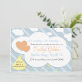 Raindrops & Clouds Baby shower Uitnodiging (Staand voorkant)