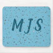 Raindrops en monogram muismat (Voorkant)