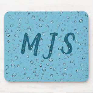 Raindrops en monogram muismat