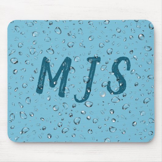 Raindrops en monogram muismat (Voorkant)