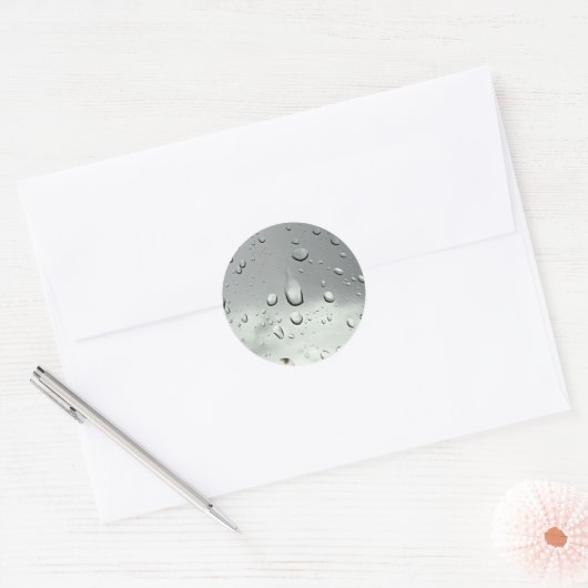 Raindrops Fotografie Ronde Sticker (Envelop)