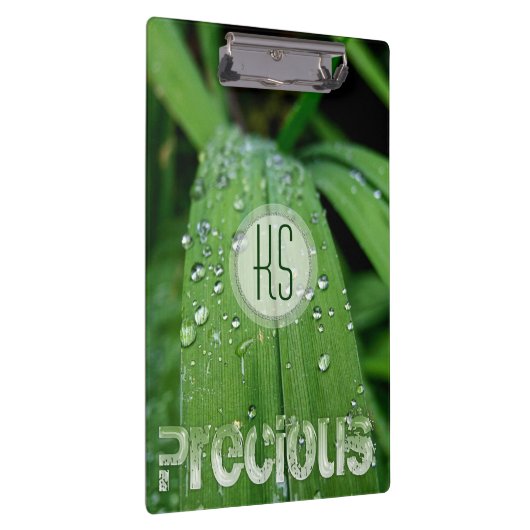 Raindrops Green Grass Business Cliboard Klembord (Rechts)