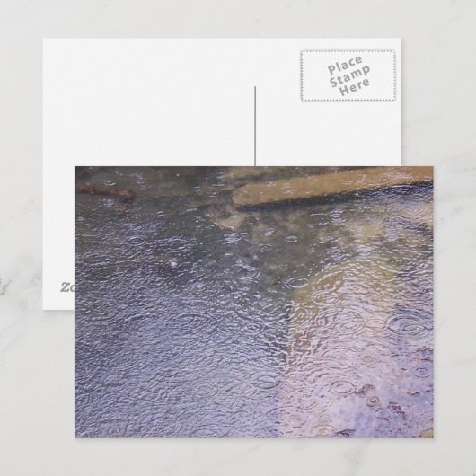 Raindrops in een puddle briefkaart (Voorkant / Achterkant)