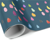 Raindrops kraakbeen schattige collage boho cadeaupapier (Rol Hoek)