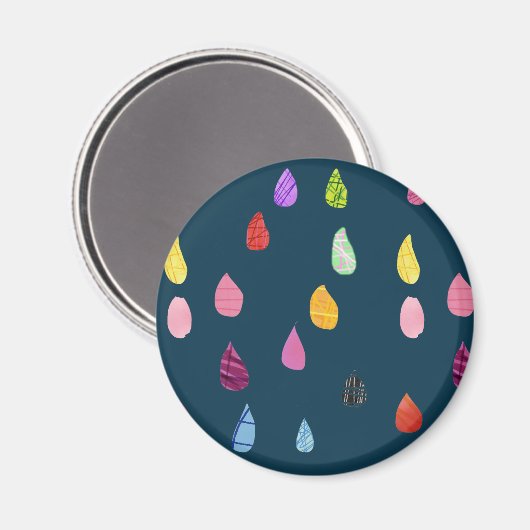 Raindrops kraakbeen schattige collage boho magneet (Voorkant / Achterkant)